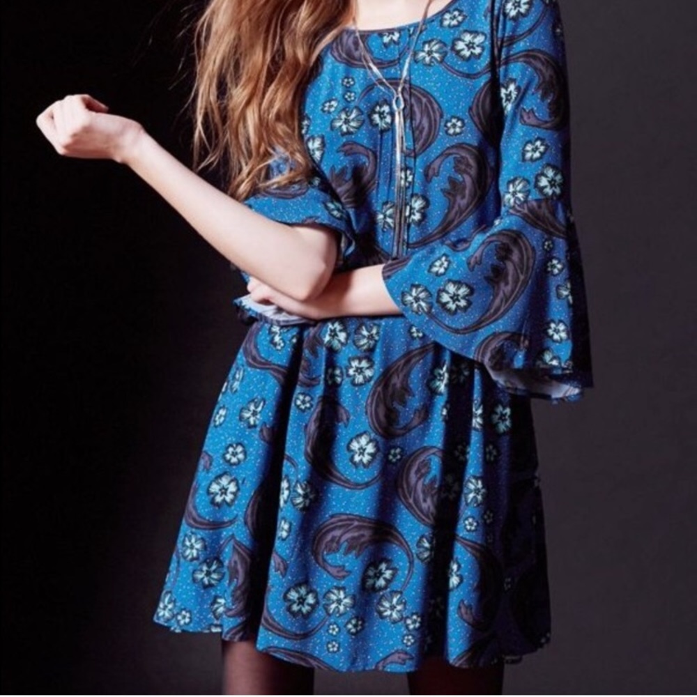 Paisley Bell Sleeve Dress